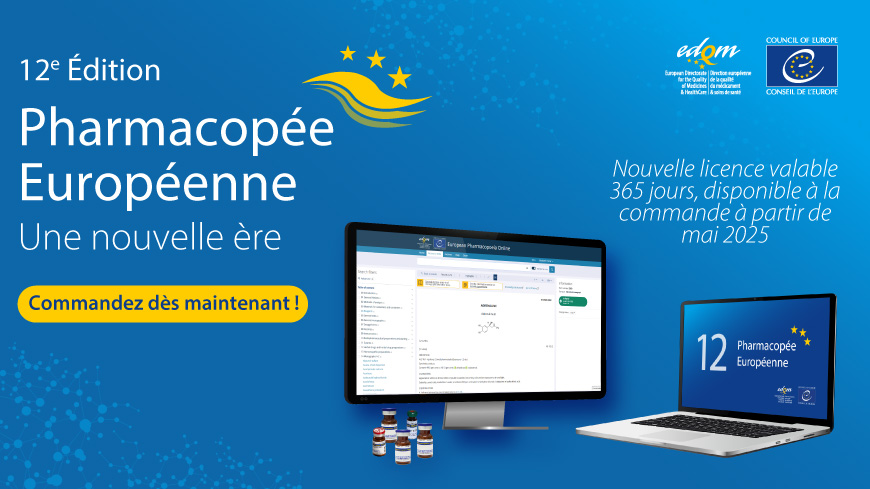Renouveler votre accès à la Pharmacopée Européenne