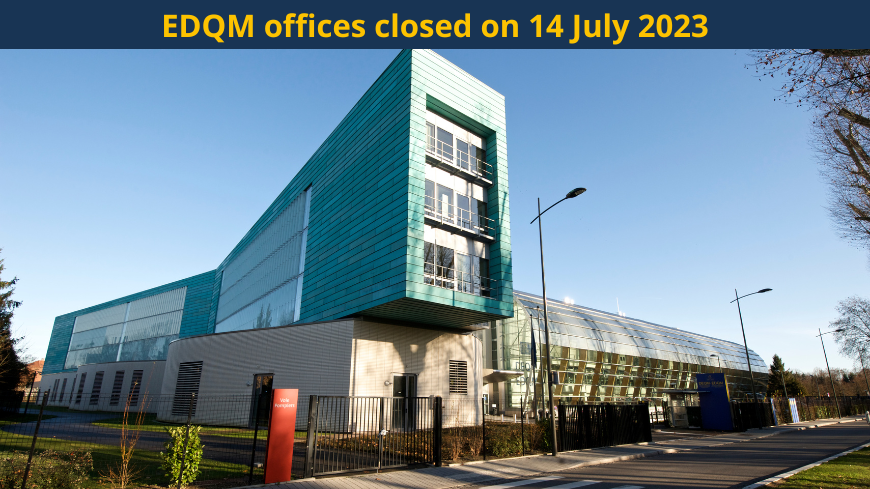 Public holiday: EDQM offices closed on 14 July 2023