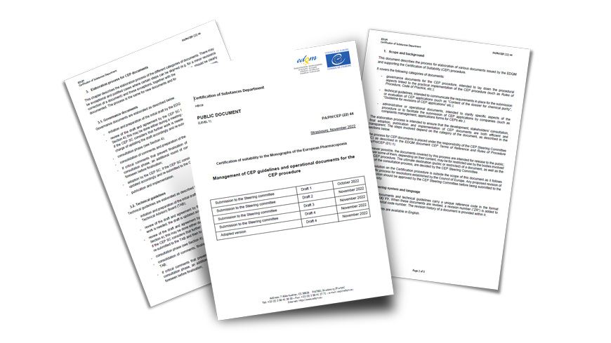 Gestion des documents CEP de l’EDQM : l’EDQM instaure une phase de consultation